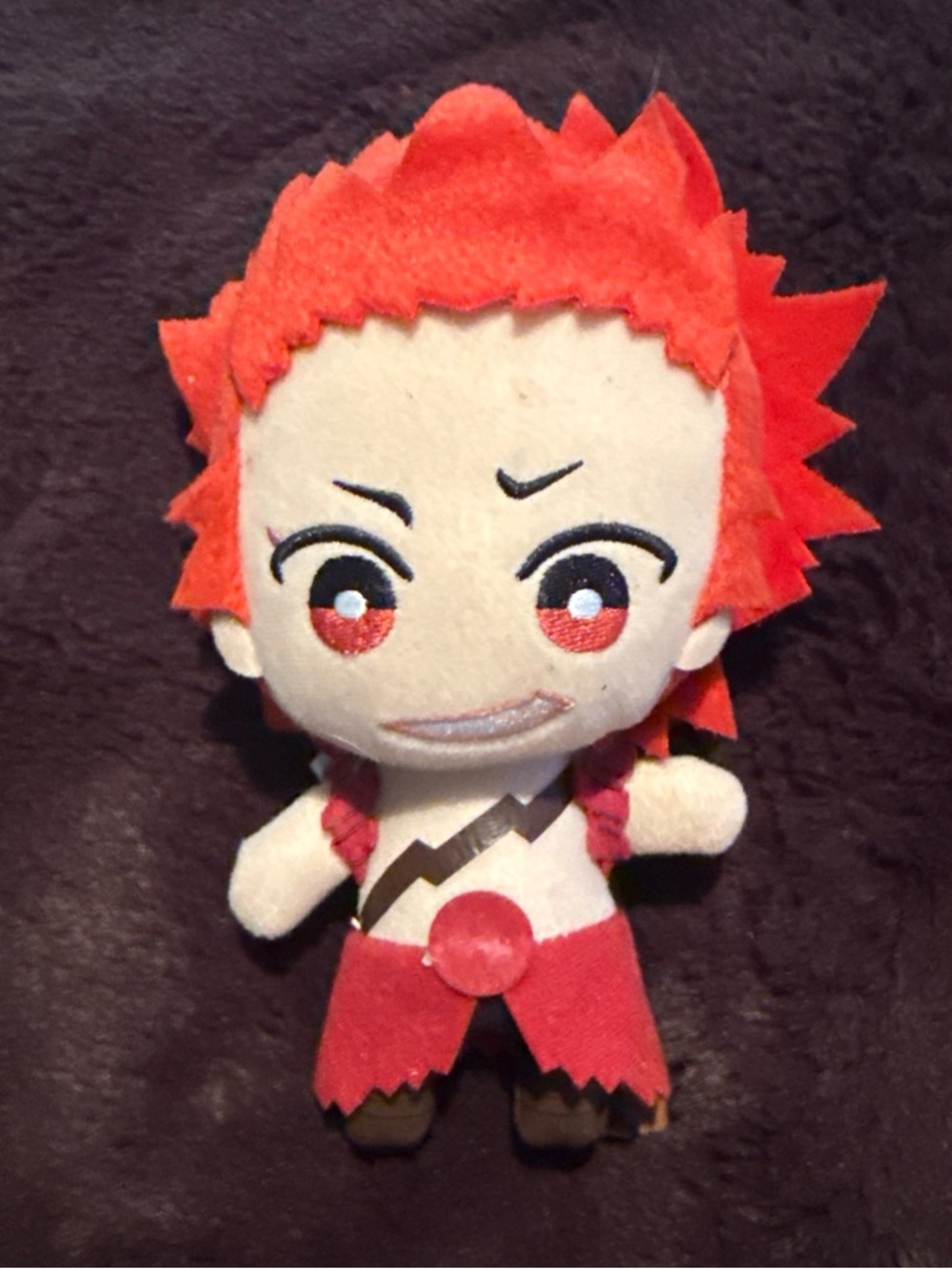 Red Spiky-Haired Plush Character Doll for Kids Eijiro Kirishima